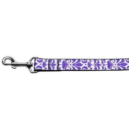 MIRAGE PET PRODUCTS Damask Purple Nylon Dog Leash0.38 in. x 6 ft. 125-209 3806